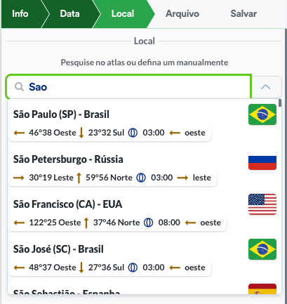 Pesquisa no atlas