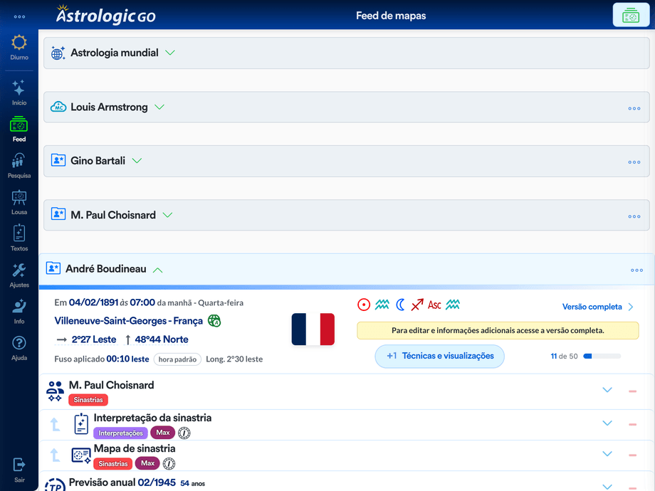 Feed de mapas