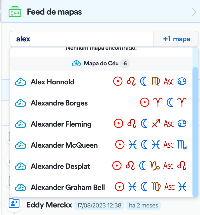 Fontes de mapas do feed
