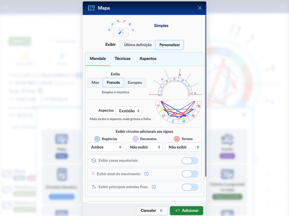 Personalizar em adicionar técnica